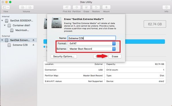 can you format sd card for mac with erasing it